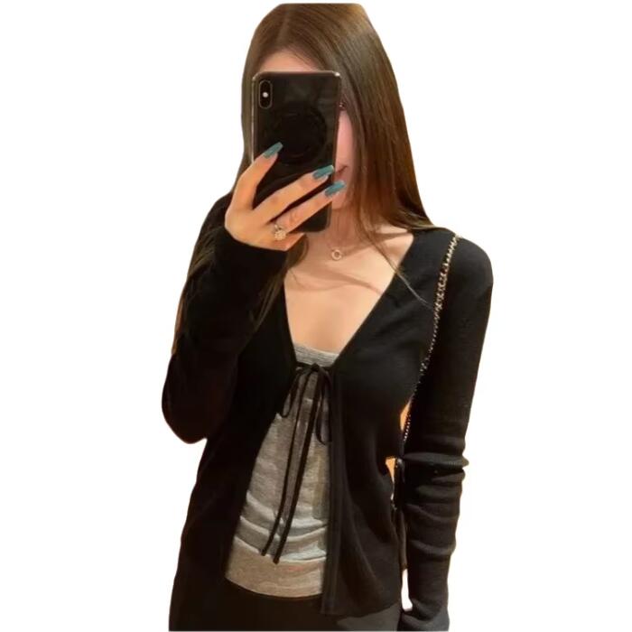Winter Clothing Factory Outlet - كارديجان نسائي محبوك رقيق بأكمام طويلة