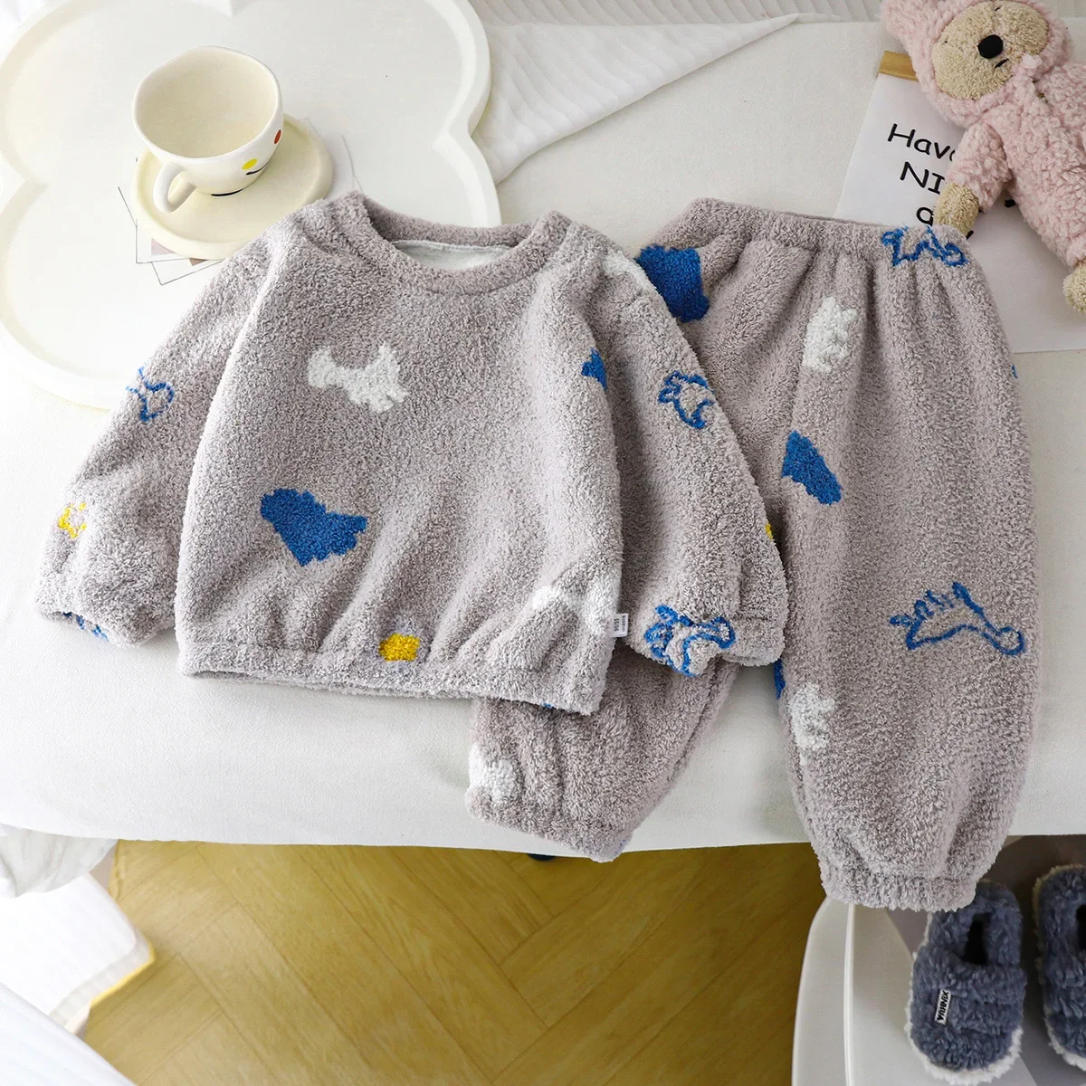 Winter Clothing Toddler Girl - بيجامات صوفية دافئة سميكة للأطفال ،