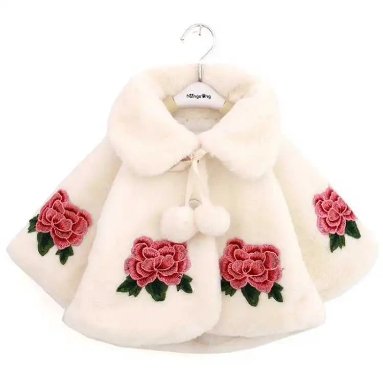 Winter Clothing Toddler Girl - عباءة أطفال عباءة فرو مقلدة ،