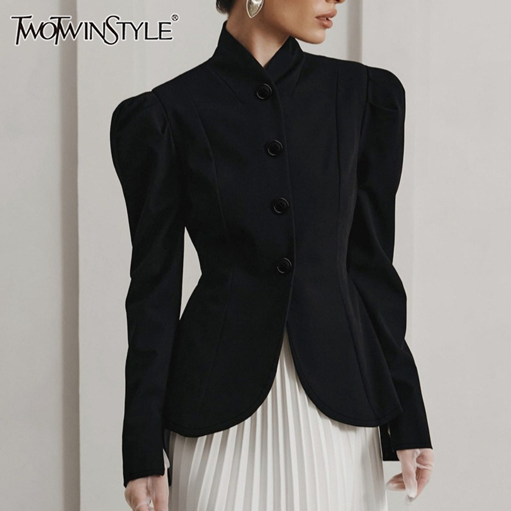 Winter Clothing In French - سترة سوداء كلاسيكية أنيقة فرنسية من
