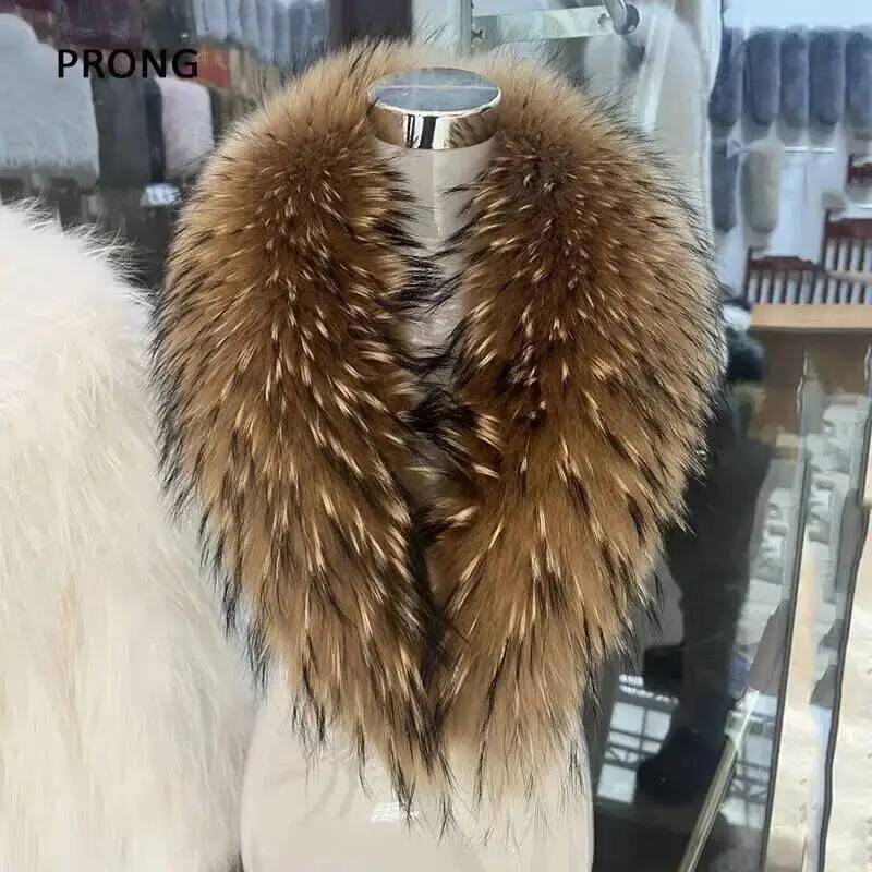 طوق فراء راكون طبيعي للنساء ،  - مراجعة Winter Clothing Essentials وسعره