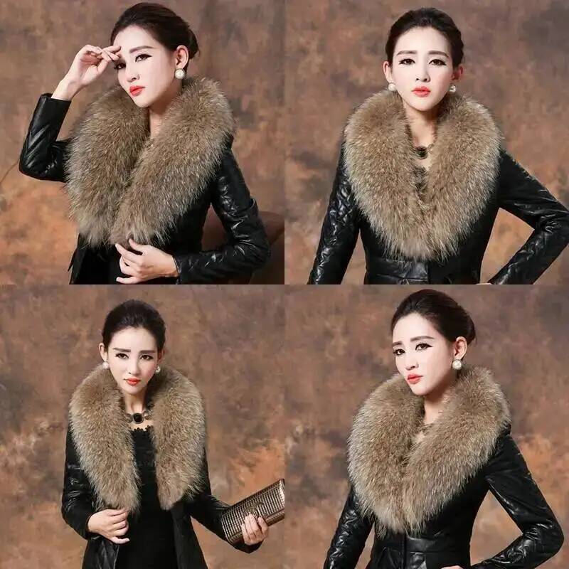 طوق فراء راكون طبيعي للنساء ،  - مراجعة Winter Clothing Essentials وسعره