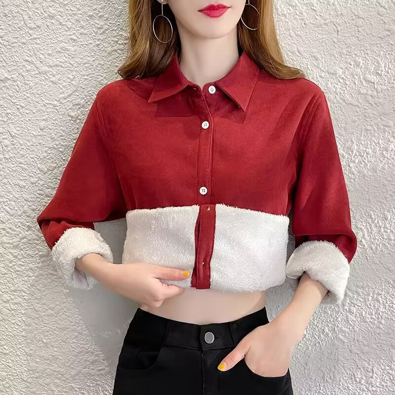 قميص نسائي مخملي سميك ودافئ قم - مراجعة Winter Clothing Factory Outlet وسعره