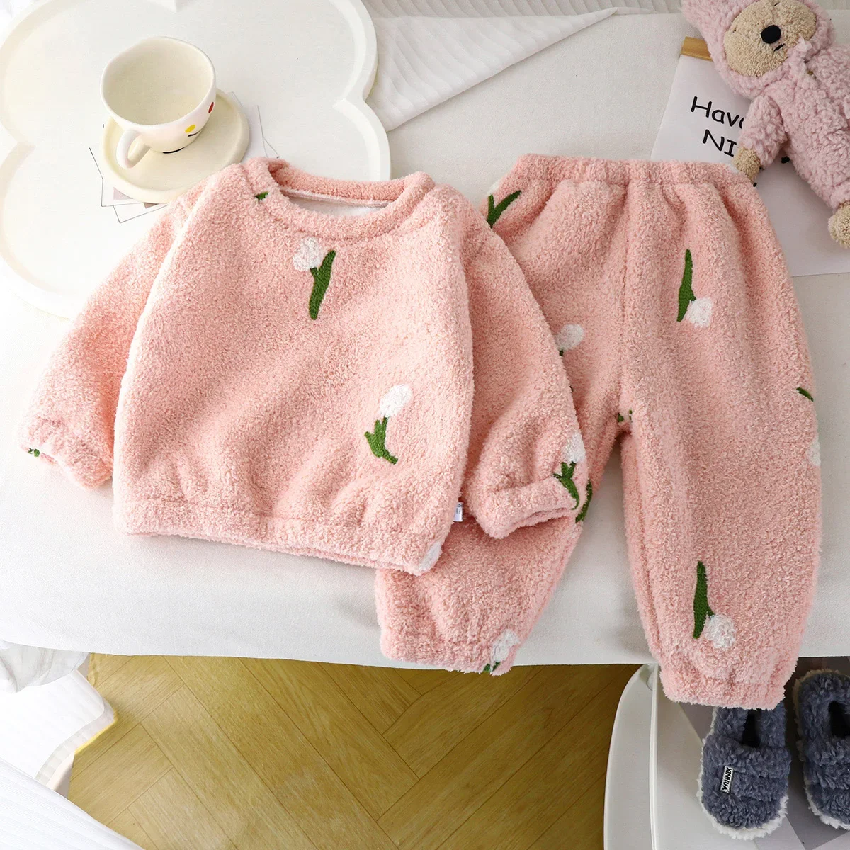بيجامات صوفية دافئة سميكة للأط - مراجعة Winter Clothing Toddler Girl وسعره
