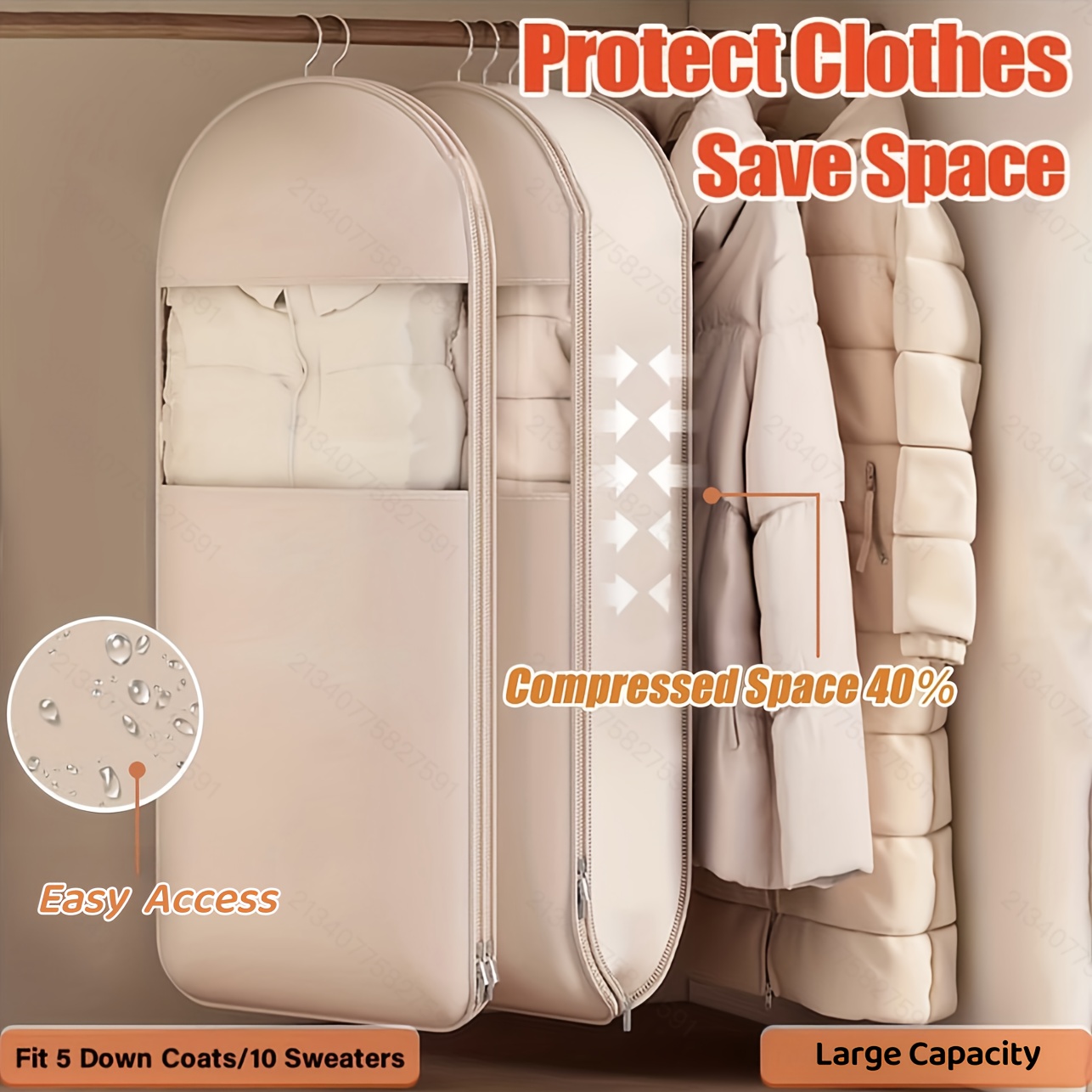 حقيبة معلقة مضغوطة باللون البي - مراجعة Winter Clothing Storage وسعره